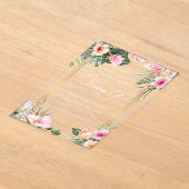 Gold Pink Tropical Beach Hochzeit in Urlaubsort Acryleinladungen (Ablage )