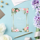Gold Pink Tropical Beach Hochzeit in Urlaubsort Acryleinladungen (In Situ (Hochzeit))
