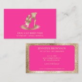 Gold Pink Veterinary Animal Hospital Visitenkarte (Vorne/Hinten)