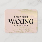 Gold Pink Waxing Aftercare Card Visitenkarte (Vorderseite)