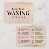 Gold Pink Waxing Aftercare Card Visitenkarte (Vorne/Hinten)