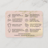 Gold Pink Waxing Aftercare Card Visitenkarte (Rückseite)