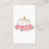 Gold Pink White Pumpkin Baby Diaper Raffelspiel Visitenkarte (Rückseite)