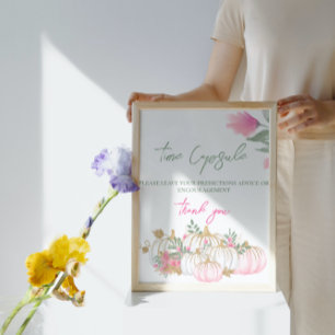 Gold Pink White Pumpkin Kleine Baby Time Kapsel Poster