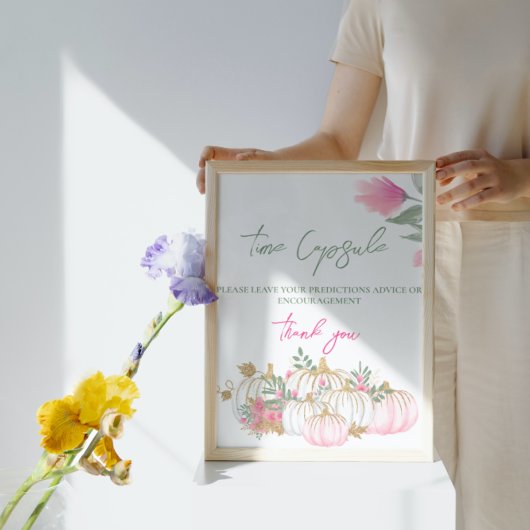 Gold Pink White Pumpkin Little Baby Time Kapsel P Poster