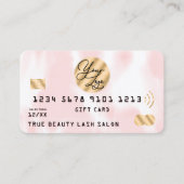 Gold Pink White Watercolor Gutschein Visitenkarte (Vorderseite)