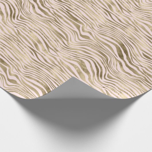 Gold Pink Zebra Print Geschenkpapier (Ecke)