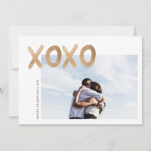 Gold Pinsel Liebe Foto Valentinstagskarte Feiertagskarte