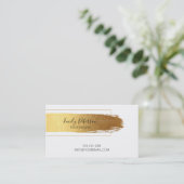 Gold Pinselstrich, moderne Design-Visitenkarte Visitenkarte (Stehend Vorderseite)