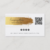 Gold Pinselstrich, moderne Design-Visitenkarte Visitenkarte (Rückseite)