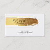 Gold Pinselstrich, moderne Design-Visitenkarte Visitenkarte (Vorderseite)