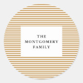 Gold Pinstripe Runder Aufkleber (Vorderseite)