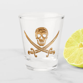 Gold-Piratenflagge Schnapsglas