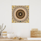 Gold plätschert Mandala 2 Poster (Küche)