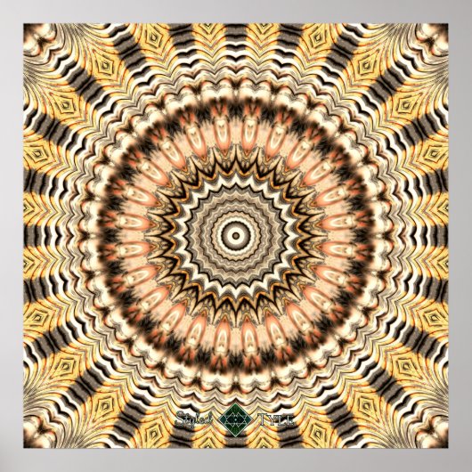 Gold plätschert Mandala Poster (Vorne)