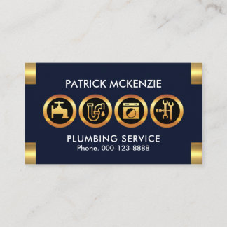 Gold Plumber Symbol Logo-Tabs Klempnerunternehmen Visitenkarte