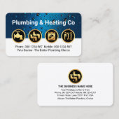 Gold Plumbing Icons on Waterdrop Layer Visitenkarte (Vorne/Hinten)