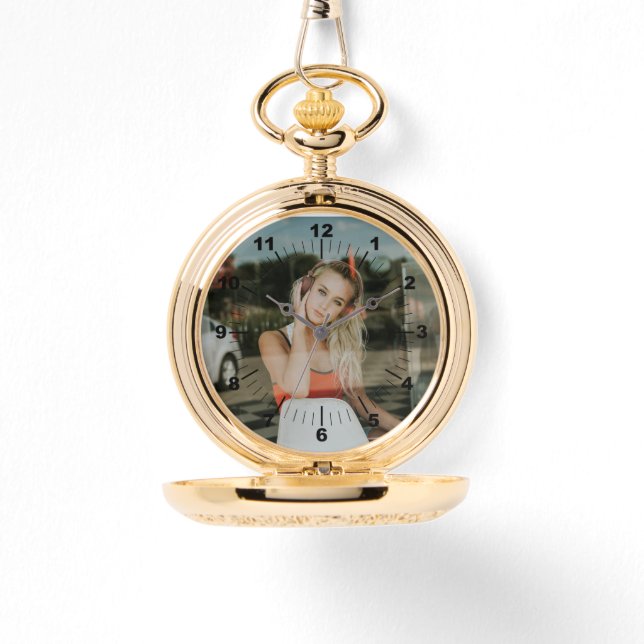 Gold Pocket Watch - Personalisiert Armbanduhr (Vorderseite)
