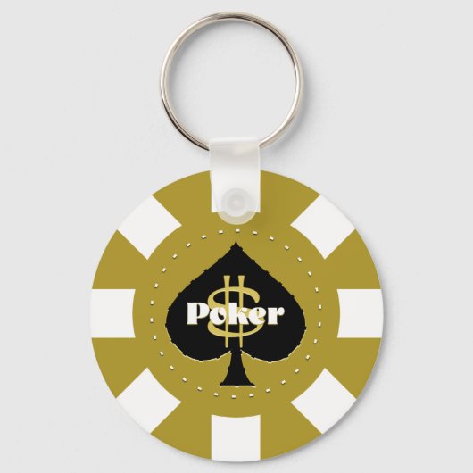 Gold Poker Chip Schlüsselanhänger (Vorderseite)