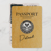 Gold Poland Passport Save the Date (Vorne/Hinten)