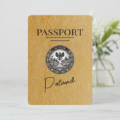 Gold Poland Passport Save the Date (Stehend Vorderseite)