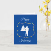 Gold Police Shield Kontur Weihnachtskarte Karte (Gelbe Blume)