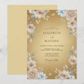 Gold Polierte Formale Hochzeit Einladung (Vorne/Hinten)