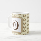 Gold Polka Dot Bold Monogram Kaffeetasse (Vorderseite Links)