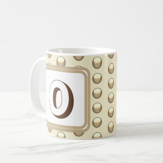 Gold Polka Dot Bold Monogram Kaffeetasse (Vorderseite Links)