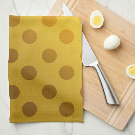 Gold Polka Dot Design Table & Geschirrtuch (Viertel Falte)