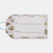 Gold Polka Dot Glitzer Look Geschenkanhänger (Rückseite Horizontal)