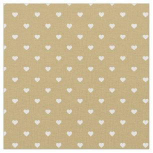 Gold Polka Dot Hearts Stoff