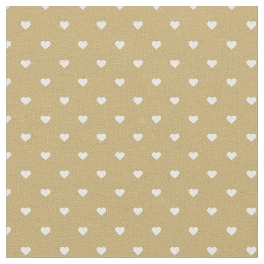 Gold Polka Dot Hearts Stoff (Nahaufnahme)