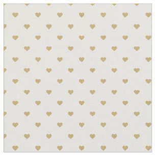 Gold Polka Dot Hearts Stoff