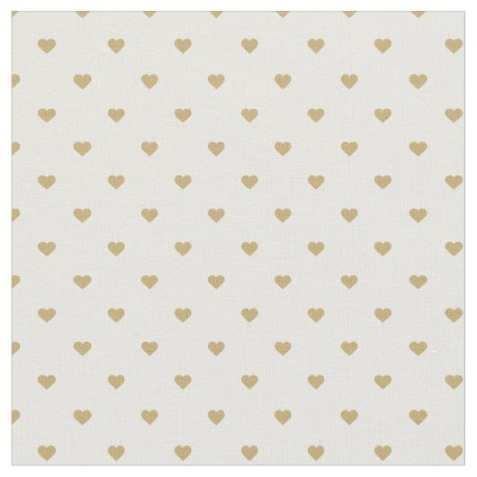 Gold Polka Dot Hearts Stoff (Nahaufnahme)