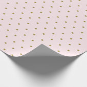 Gold Polka Dot Muster Blush Pink Geschenkpapier (Ecke)