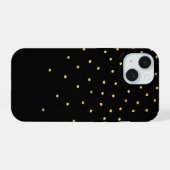 Gold Polka Dot Muster Tiny Hand Drawing Fading iPhone 15 Hülle (Rückseite (Horizontal))