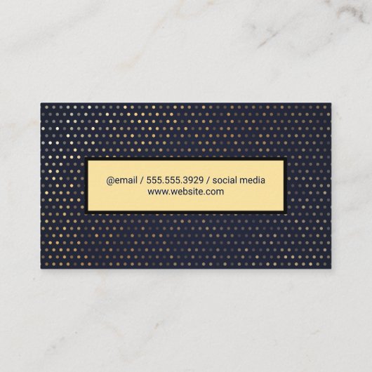 Gold Polka Dot Muster Visitenkarte (Rückseite)