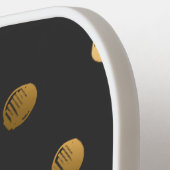 Gold Polka Dot Muster Weißer Schwarz Benutzerdefin Pickleball Schläger (Linke Seite)