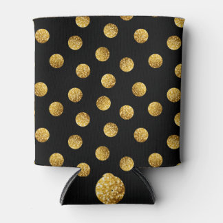Gold Polka Dot: Nahtlos funkeln. Dosenkühler