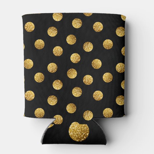 Gold Polka Dot: Nahtlos funkeln. Dosenkühler (Rückseite)