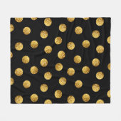 Gold Polka Dot: Nahtlos funkeln. Fleecedecke (Vorderseite (Horizontal))