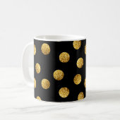 Gold Polka Dot: Nahtlos funkeln. Kaffeetasse (Vorderseite Links)