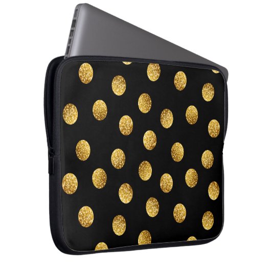Gold Polka Dot: Nahtlos funkeln. Laptopschutzhülle (Vorne Rechts)