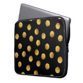 Gold Polka Dot: Nahtlos funkeln. Laptopschutzhülle (Vorderseite Links)