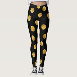 Gold Polka Dot: Nahtlos funkeln. Leggings