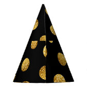 Gold Polka Dot: Nahtlos funkeln. Partyhütchen (Rückseite)