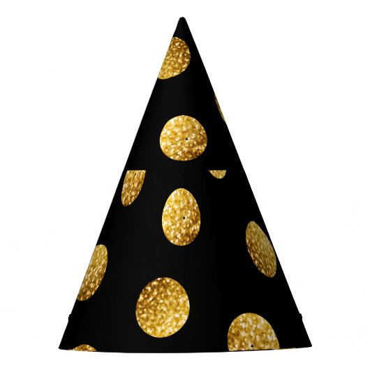Gold Polka Dot: Nahtlos funkeln. Partyhütchen (Vorderseite)