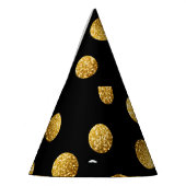 Gold Polka Dot: Nahtlos funkeln. Partyhütchen (Links)