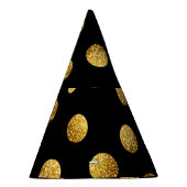 Gold Polka Dot: Nahtlos funkeln. Partyhütchen (Rechts)